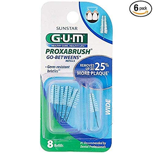 GUM Go Betweens Refills, Wide, 8-Count Packages (Pack of 6)