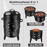 Warmiehomy BBQ Charcoal Grill Smoker 2 Tier with Temperature Gauge 80x40cm view 6