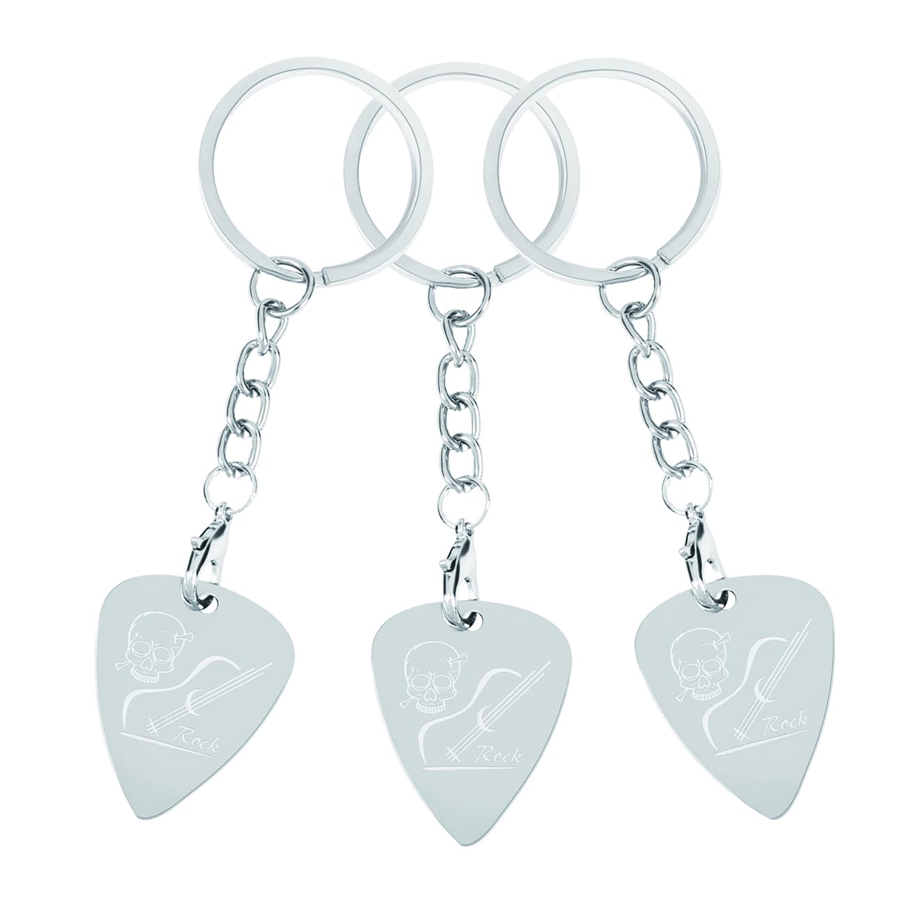 Guitar Pick Keychain Stainless Steel Guitar Picks Guitar Pick Keyring Guitar Picks Holder Metal Grip Pick Accessories Guitar Player Musician Gifts