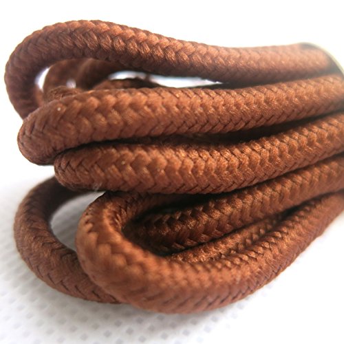 YJRVFINE Round Boot Laces Boots Shoelace String Rope Shoelaces Light Brown 2 Pair- Length:55.12"
