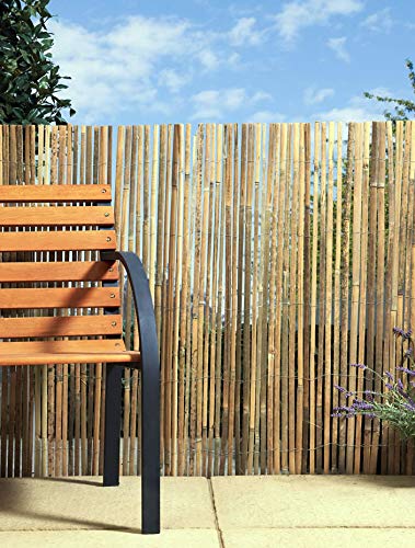 MGP SBF-94 Bamboo Slat Rolled Fence, 14'L x 4'H, Yellow