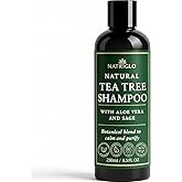 Organic Tea Tree Oil Shampoo | Anti Dandruff | Sulfate Free Shampoo for Itchy Scalp, Dry, Flaky Hair | Sensitive Scalp Care | Natural, Vegan, SLS Free, Cruelty Free | Women | Men