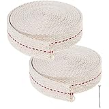 Color Scissor 12 Foot / 2 Rolls Cotton Oil Lamp Wick, 3/4-Inch Replacement Oil Lanterns Wick For Oil Lamps and Oil Burners