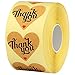Gimars 1.5” 600 Per Roll Super Adhesive Kraft Paper Thank You Stickers Card Label with Love Heart Shape and Red Hearts