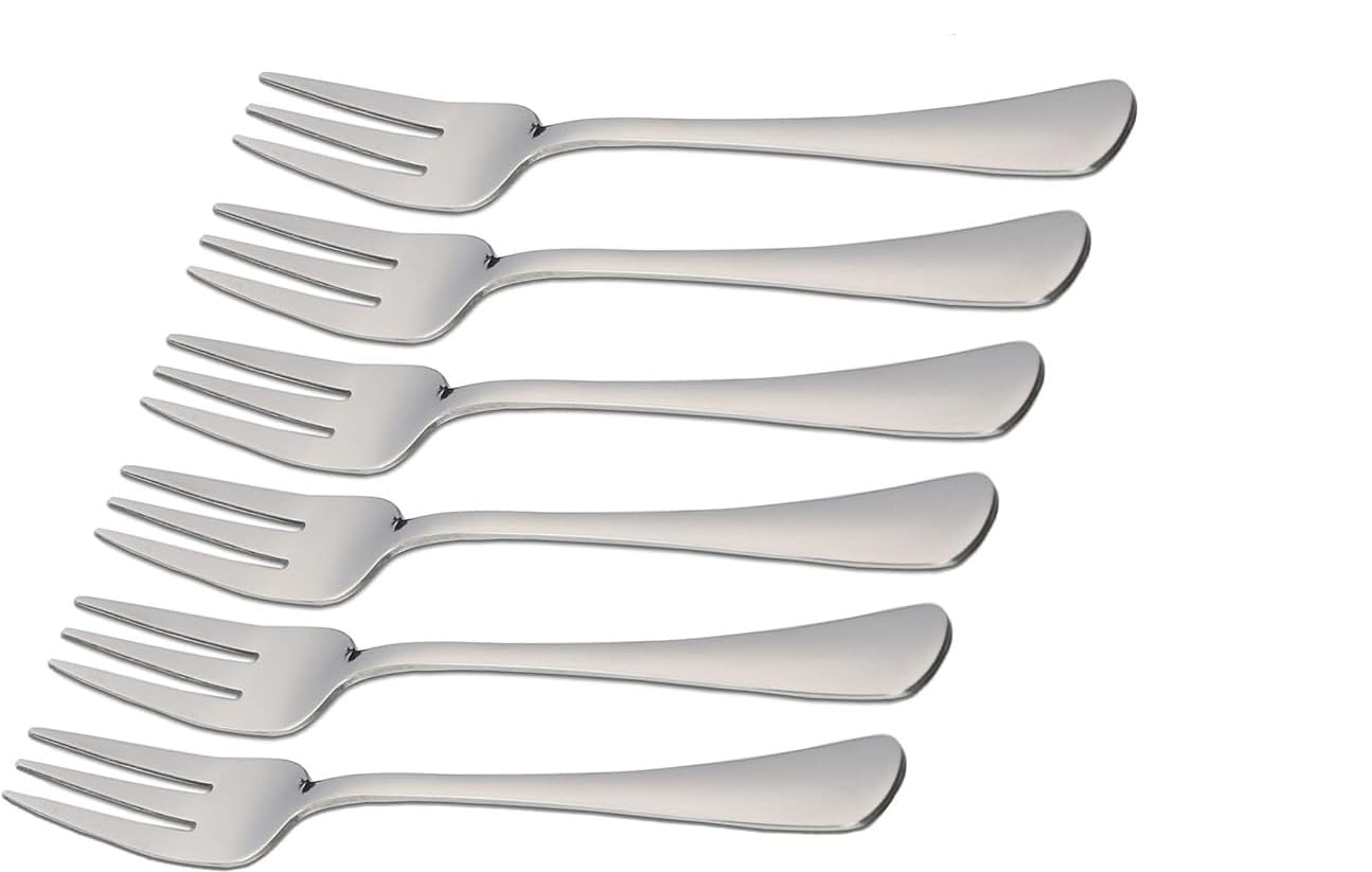 Starter Small Forks Set of 6, Dessert Forks, Stainless Steel, 3-Tin Cocktail Salad, Fruit Forks, 13.3 cm
