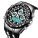 Men Watches Big Face Sports Wrist Watch for Men Waterproof Military Analog Digital Watches with Black Silicone Band