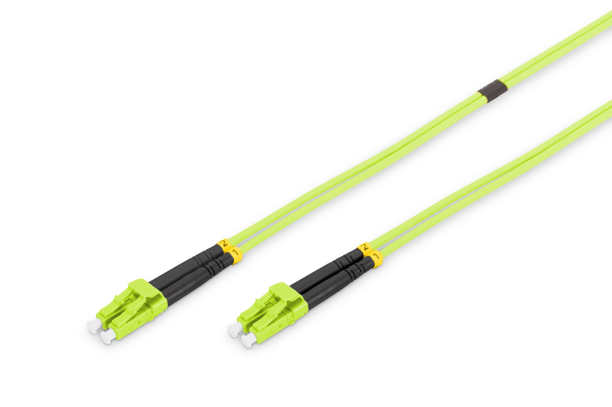 DIGITUS DK-2533-01-5 – Fibre Optic Cable OM5 – 1 m – LC to LC – Duplex Fibre Optic Cable – 1/10/40/100 Gbit/s – MM Multimode Fibre Optic LAN Cable – Fibre Type: 50/125 µ – Lime Green