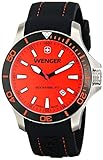 Wenger Men's 01.0641.111 Sea Force 3H Stainless Steel Watch with Black Silicone Band