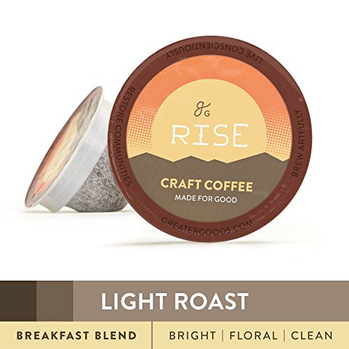 Click Here to See More Images Specialty Grade Coffee For Keurig K-Cup Brewers: 72-Count Light Roast Breakfast Blend. 1.0 and 2.0 Compatible. Premium Quality, Eco-Friendly 100% Arabica Single-Serve Coffee by Greater Goods