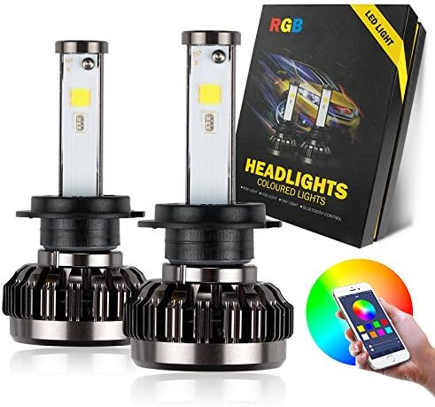 All-in-one RGB LED Car Headlight H8,H9,H11, Mihaz LED Head Light Conversion Kit Smart APP Bluetooth Control with Broad Vision as Light Angel