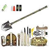 BANG TI Military Folding Shovel 30 in 1 Multifunction w/ Waterproof Flashlight + Chainsaw Outdoor Survival Kit