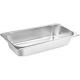 VOISEN Hotel Pans,1/1 Size 4" Deep,Anti-Jamming Steam Table Pan,1.2 mm Thick Commercial Stainless Steel Pan,Reusable Anti Rust Catering Storage for Home,Restaurant