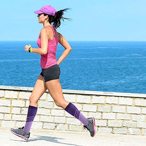 image for HLTPRO Compression Socks for Women & Men - Knee High Socks for Running