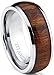 Titanium Ring Wedding Band, Engagement Ring with Real Wood Inlay, 8mm Comfort Fit Sizes 6 to 13