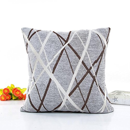 Hot Sale Pillowcase,WM & MW Geometry Plush Throw Pillow Cover Cushion Cover for Sofa Bed Home Decor (Gray) - Thumbnail 2