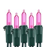 Brizled LED String Lights, 100 LED 33ft Fairy Lights, Linkable Decorative String Lights 120V UL Certified Fairy String Lights for Indoor & Outdoor, Pastel Easter, Wedding, Bedroom, Christmas, Pink