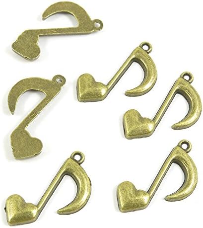 Price per 50 Pieces Fashion Jewelry Making Charms Findings Arts Crafts Beading Antique Bronze Tone B9TN3 Music Musical Note