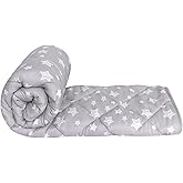 Baby Blanket for Boys and Girls, Soft Cozy Toddler Comforter Quilted with Grey Star Print, Ultra Soft and Comfortable Down Alternative Crib Comforter, 39x47 Inches