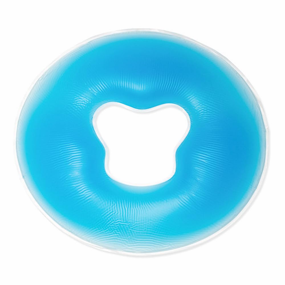 Ieron Silicon Spa Pillow Gel Face Pad Facial Rest Massage Table Beauty Cushion - Blue (Round)