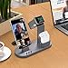 OLEBR 3 in 1 Charging Stand Compatible with Apple Watch 45mm/44mm and 41mm/40mm Series 7/SE/6/5 /4/3 /2/1, AirPods Pro and Phone Series 13/12/11/X/8/7/6S/5（Original Cable Required） Space Gray