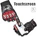 ILM Alloy Steel Leather Hard Knuckle Touchscreen Motorcycle Bicycle Motorbike Powersports Racing Gloves (L, (Leather) RED) Model 10CL