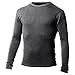 100% Merino Wool - Men's Midweight Long Sleeve Crew Shirt - Thermal Base Layer - Big and Tall Options - NO Itch Renewable Fabric Charcoal Gray - Large
