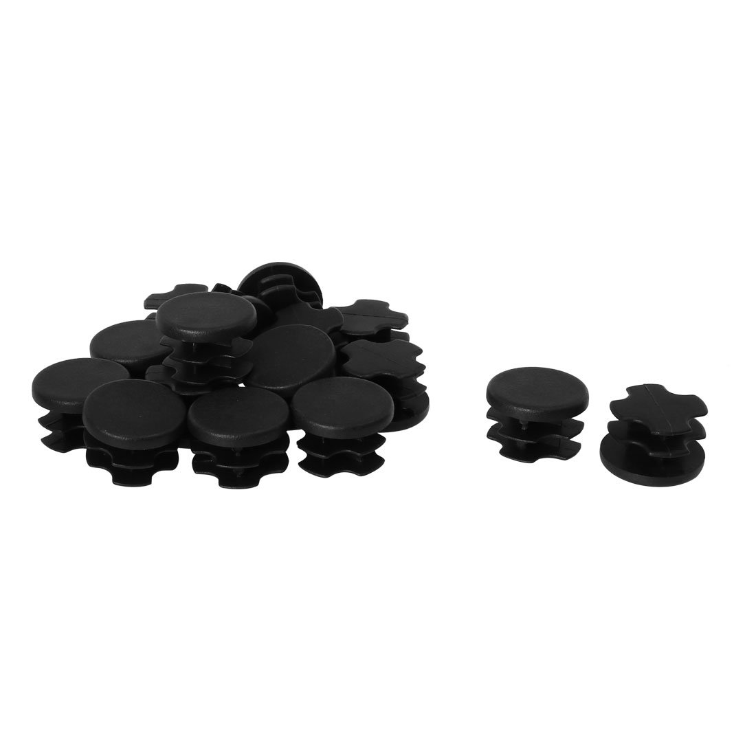 sourcingmap 19mm 0.75" OD Plastic Tube Inserts Pipe End Covers 16pcs, 0.63"-0.71" Inner Dia, Floor Protector Caps