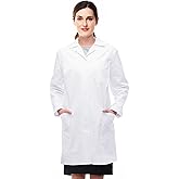 ODESABO Lab Coat for Woman, Medical White Lab Coats Women Adults, Science Doctor Costume Long Sleeve