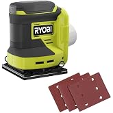 RYOBI ONE+ 18V Cordless 1/4 Sheet Sander (Tool Only), PCL401B, Green | Battery and Charger Sold Separately
