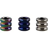 Vctitil 3 Pcs Titanium Alloy TC4 Knife Lanyard Beads,Parachute Cord Bead,Column Spacer Beads,Paracord Bead Outdoor EDC Pendant(Little)
