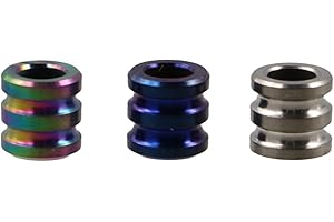 Vctitil 3 Pcs Titanium Alloy TC4 Knife Lanyard Beads,Parachute Cord Bead,Column Spacer Beads,Paracord Bead Outdoor EDC Pendan