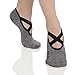Great Soles Women's Ballet Grip Sock for Barre Pilates Yoga One Size comfortably fits shoe sizes 6-10, Juliet Ivory/Black