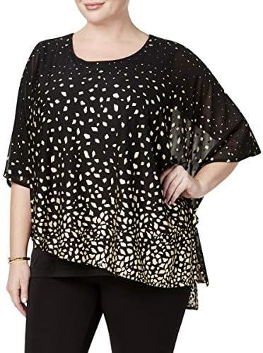 JM Collection Women's Plus Size Asymmetrical Poncho Size 1X
