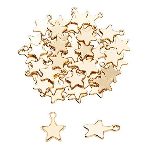 UNICRAFTALE About Star Shape Pendants Stainless Steel Charms Small Hole Pendant Metal Material Charm for DIY Bracelet Necklace Jewelry Making Craft