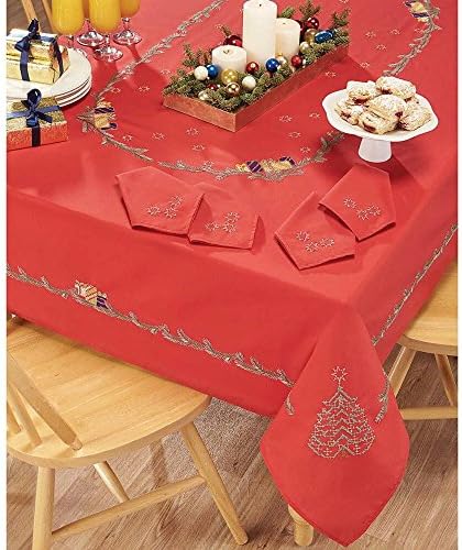 Craftways Christmas Tree Table Runner Stamped Embroidery