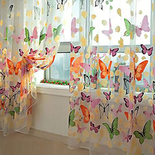 Butterfly Window Panel Curtains - 200 cm x 100 cm