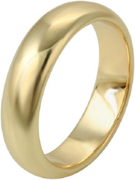 9ct 9K Yellow Gold Plated Men Ladies Wide Wedding Band Ring Various Sizes. Width=6mm GIFT
