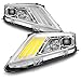 For 2010-12 Ford Fusion LED Daytime Running Light Bar Projector Headlights w/Sequential Turn Signal Chrome Set