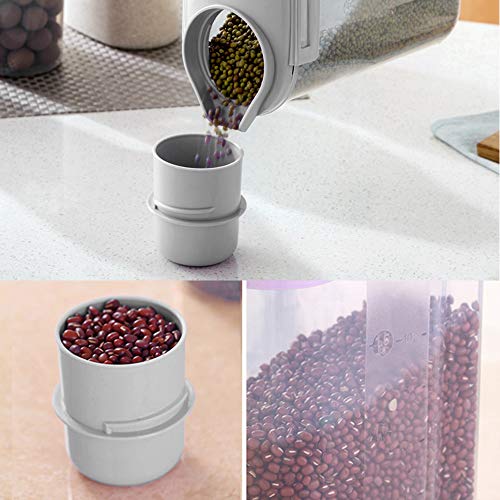 Ansee Cereal Container Dog Food Storage Containers with Airtight Design Pour Spout Measuring Cup BPA-Free Dry Food Cereal Dispenser for Flour Rice Snacks (1 Pack Gray) - Thumbnail 4