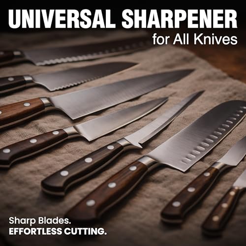 Pro Edition Okniv Rolling Knife Sharpener UK – Durable Knife Sharpening System – for All Blade Types – Diamond & Ceramic Honing Discs – Easy to Use at Home or Professionally