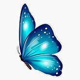 Light Blue Butterfly Sticker Vinyl Waterproof Sticker Decal Car Laptop Wall Window Bumper Sticker 5"