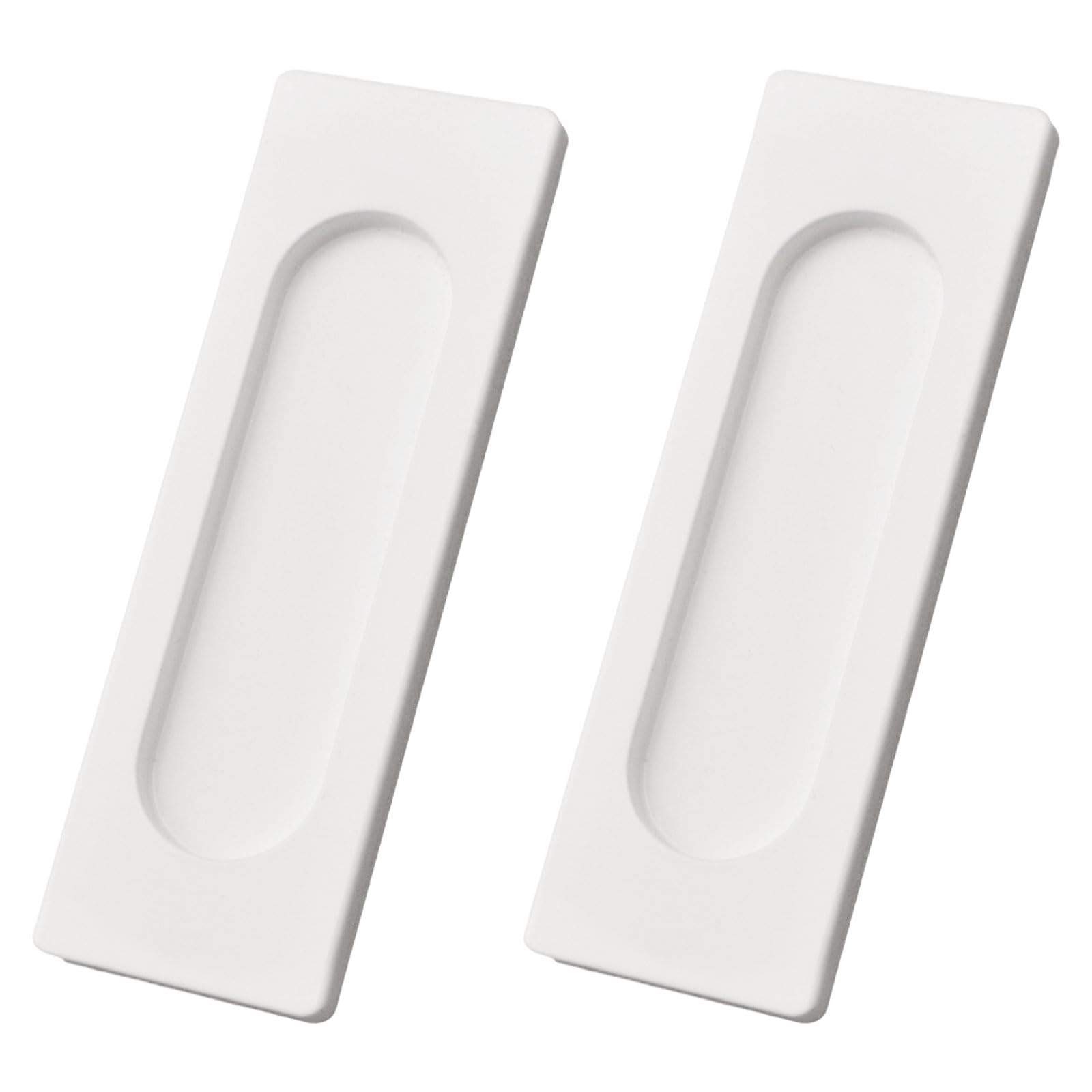 MOROBOR Self-Stick Rectangular Sliding Door Pulls, 2pcs Aluminum Alloy Hidden Recessed Pull Handle for Sliding Barn Door, Closet,Cabinet,Drawers (White, 100mm) — image 1