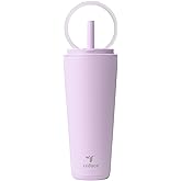 REDUCE Halo 32 oz Stainless Steel Vacuum Insulated Tumbler - Spill Proof Travel Mug with Flip Handle Lid - Keeps Drinks Cold for 32 Hrs - Dishwasher Safe - Cupholder Friendly - Lilac Bud