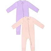Jimonda Baby Romper Boys Girls Bamboo Pajamas 2-Way Zipper Footless Unisex Long Sleeve Sleepers Sleep and Play 0-24 Months
