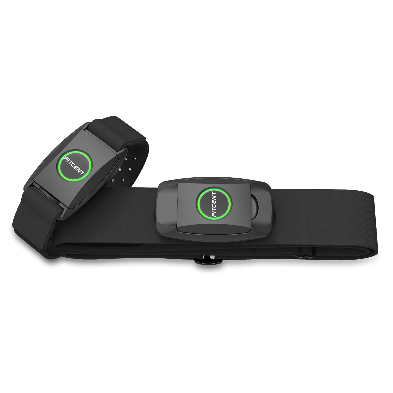 FITCENT 2 in 1 Heart Rate Monitor Chest Strap/Armband with Bluetooth5.0 ANT+, Heart Rate Sensor Compatible with Peloton Strava Wahoo Polar DDPYOGA Garmin Watch