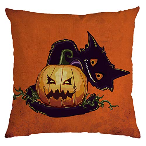 Winsummer Fall Pumpkin Harvest Decorative Pillowcases 4 Pack Autumn Thanksgiving Theme Farmhouse Throw Pillow Covers 18x18 Inch Halloween Pillows Cover Pillowcase for Car Sofa Bed Couch