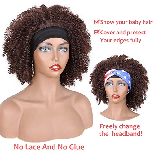 Kachanaa-8-Inch-Headband-Wigs-Chocolate-Brown-Kinky-Curly-Headband-Wig-Short-Synthetic-Glueless-Wigs-for-Party-and-Daily-Fluffy-and-Soft-Natural-Looking-for-Black-Women-4