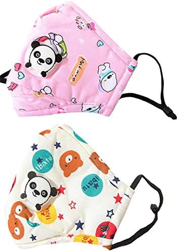 2-Pack Kids PM2.5 Anti-Pollution Washable Mouth Masks with Filter(2masks+8filter