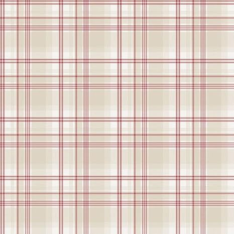 Amazon G キッチンレシピ チェックベージュレッドギャラリー壁紙 壁紙