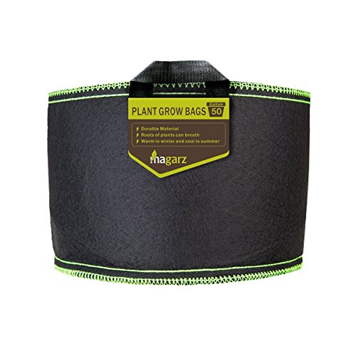 Magarz Fabric Flower Pots Garden Felt Grow Bags with handle (50 Gallon)